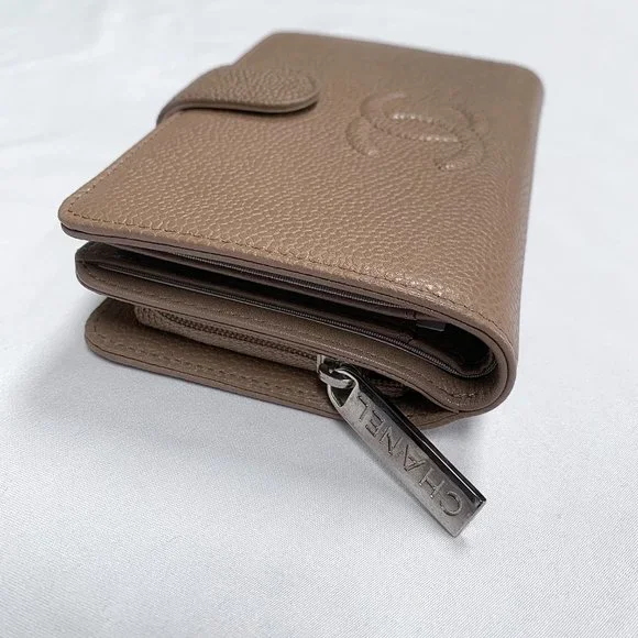 Chanel L-zip CC Leather Pocket Wallet Dark Beige NWT - Picture 5 of 16